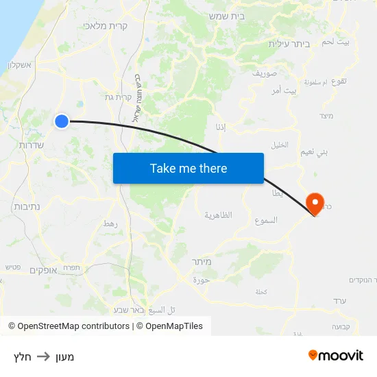 חלץ to מעון map