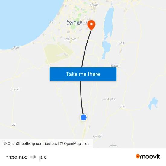 נאות סמדר to מעון map