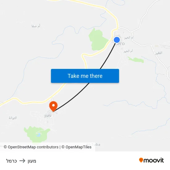 כרמל to מעון map