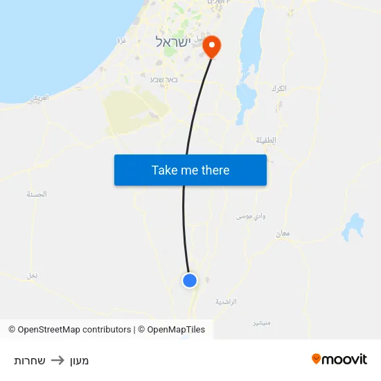 שחרות to מעון map