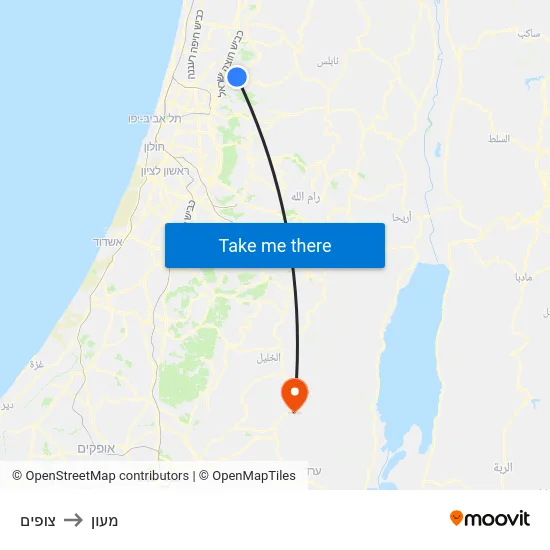 צופים to מעון map