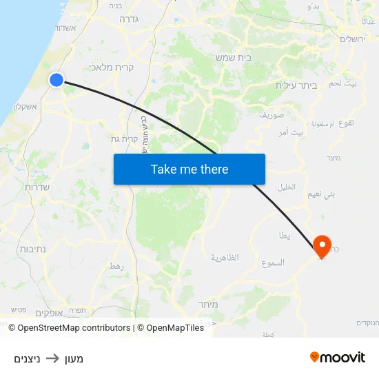 ניצנים to מעון map