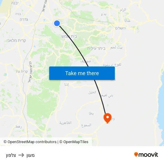 צלפון to מעון map