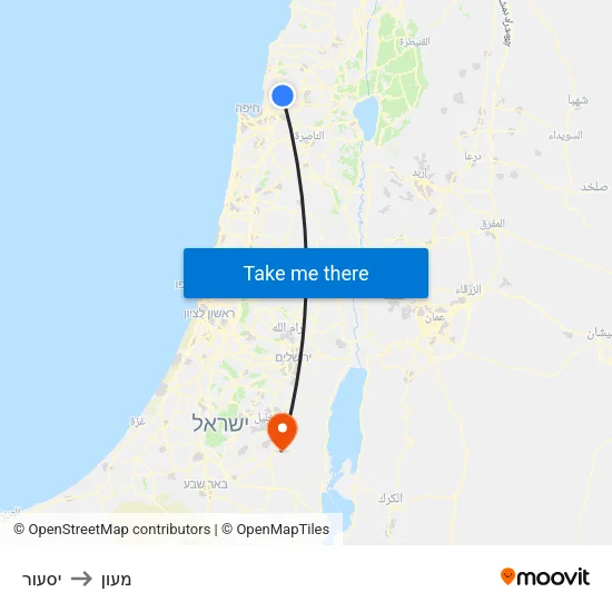 יסעור to מעון map