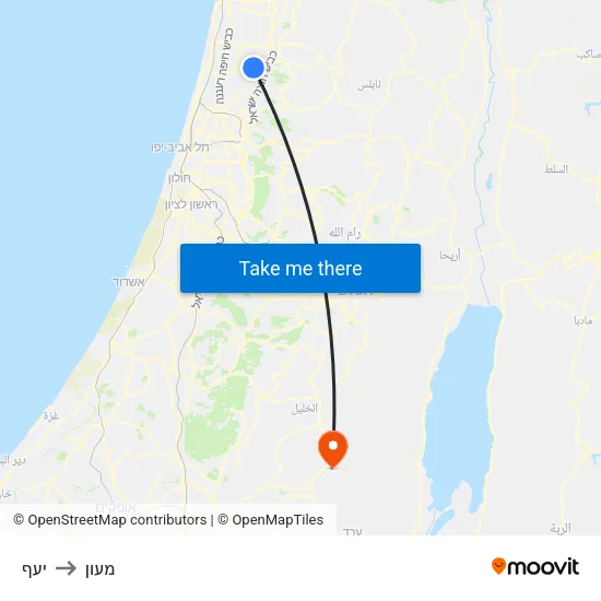 יעף to מעון map