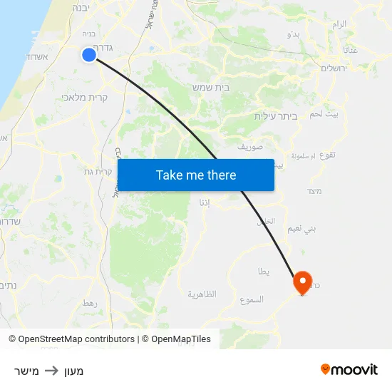 מישר to מעון map