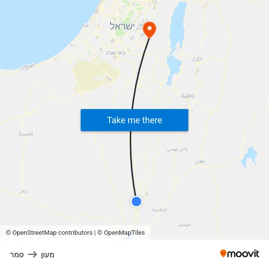 סמר to מעון map
