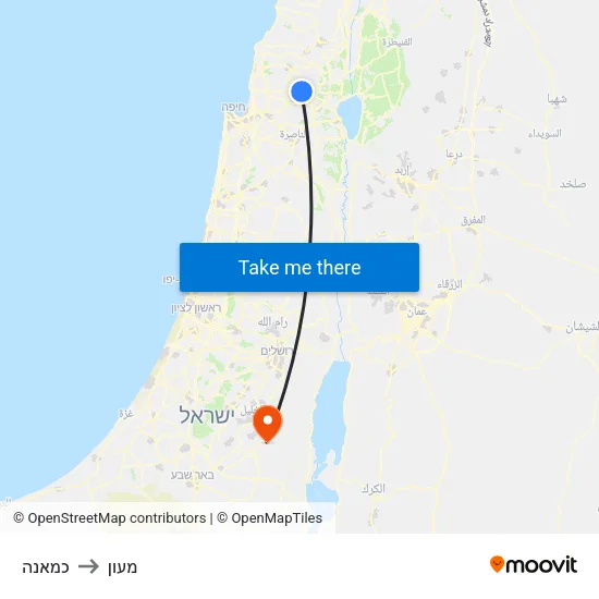 כמאנה to מעון map