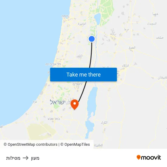 מסילות to מעון map