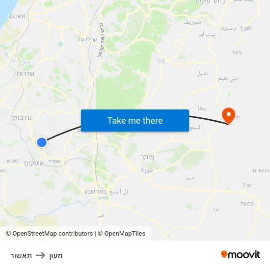 תאשור to מעון map