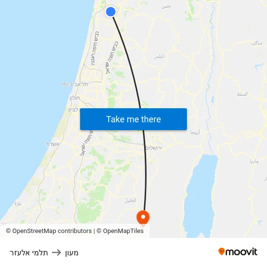 תלמי אלעזר to מעון map