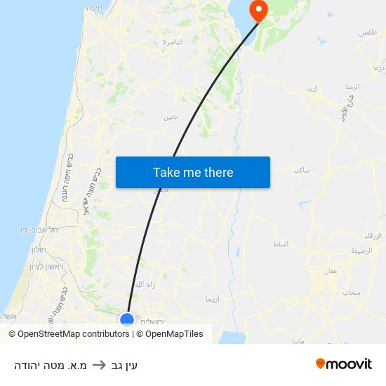 מ.א. מטה יהודה to עין גב map