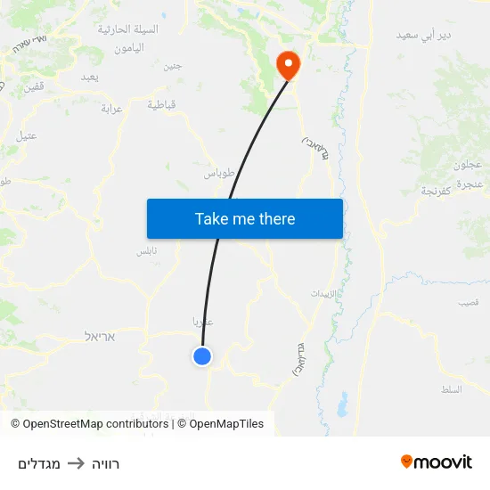 מגדלים to רוויה map