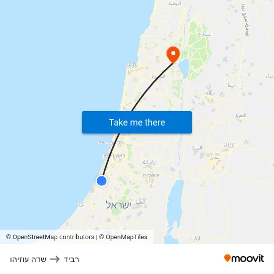 שדה עוזיהו to רביד map