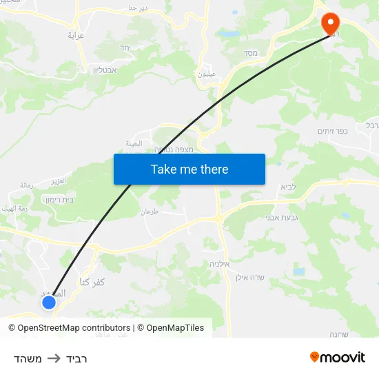 משהד to רביד map