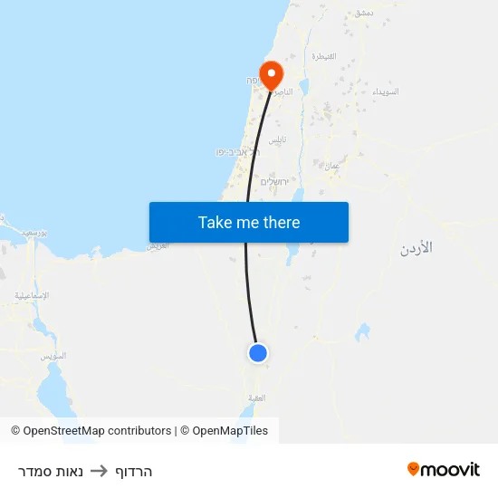 נאות סמדר to הרדוף map