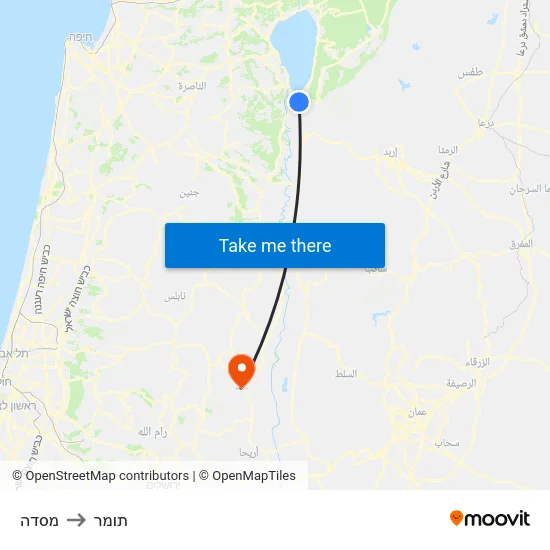 מסדה to תומר map