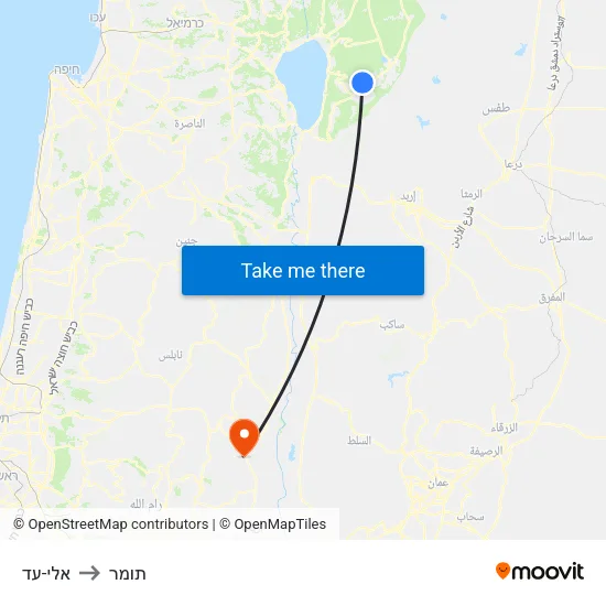 אלי-עד to תומר map