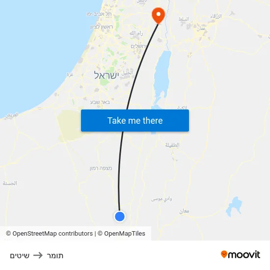 שיטים to תומר map