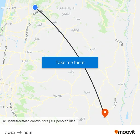 מנשה to תומר map
