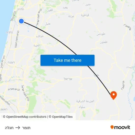 חגלה to תומר map