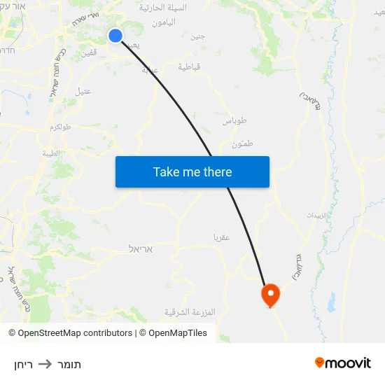 ריחן to תומר map