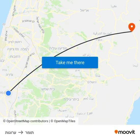 ערוגות to תומר map