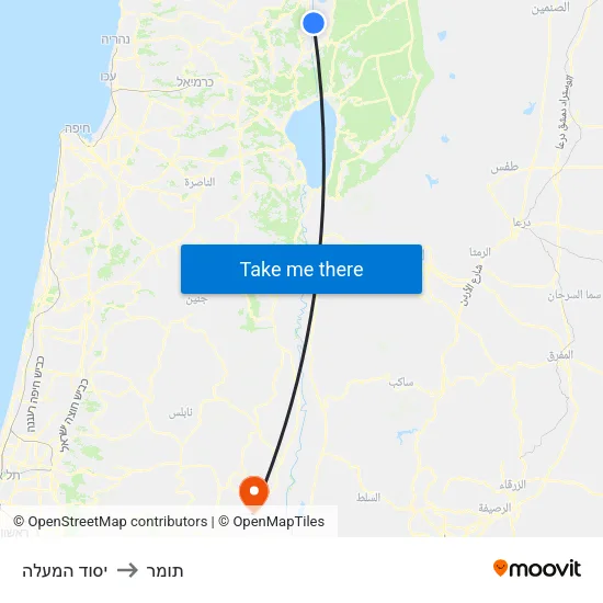 יסוד המעלה to תומר map