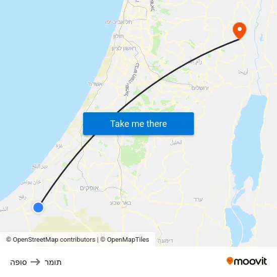 סופה to תומר map