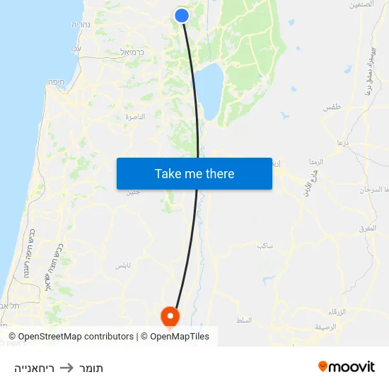 ריחאנייה to תומר map