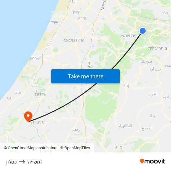 כסלון to תושייה map