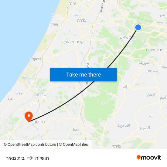 בית מאיר to תושייה map