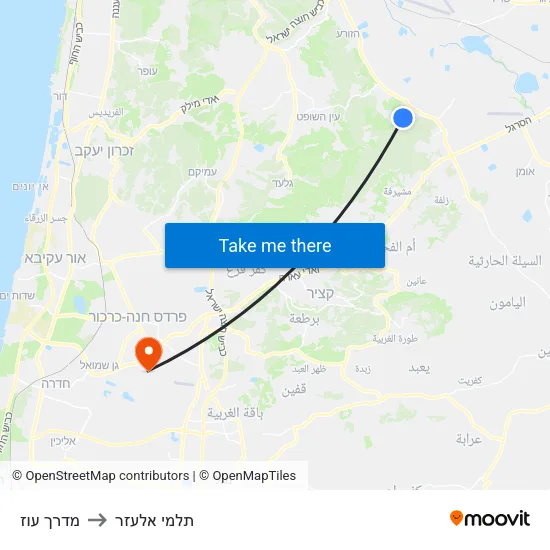 מדרך עוז to תלמי אלעזר map