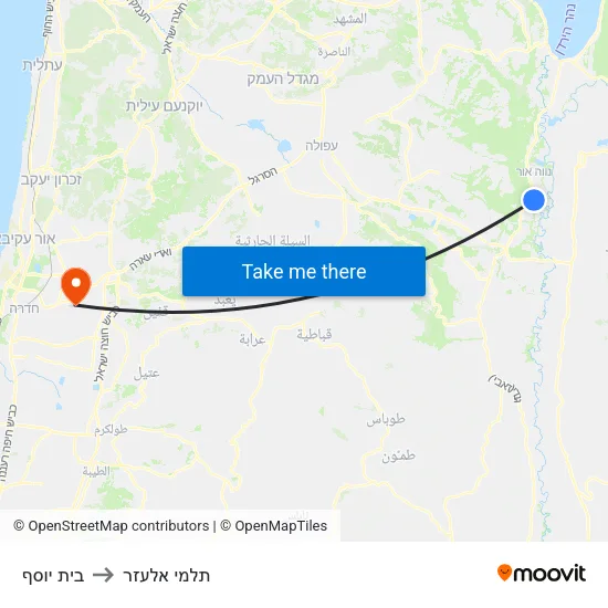 בית יוסף to תלמי אלעזר map