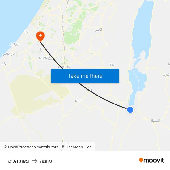 נאות הכיכר to תקומה map