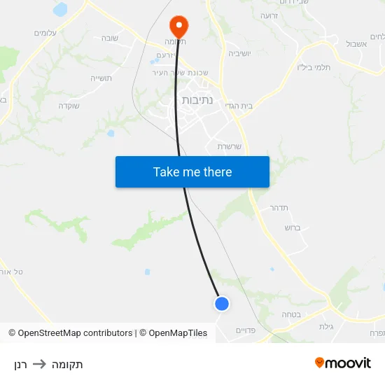רנן to תקומה map