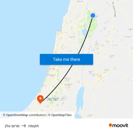 מרום גולן to תקומה map