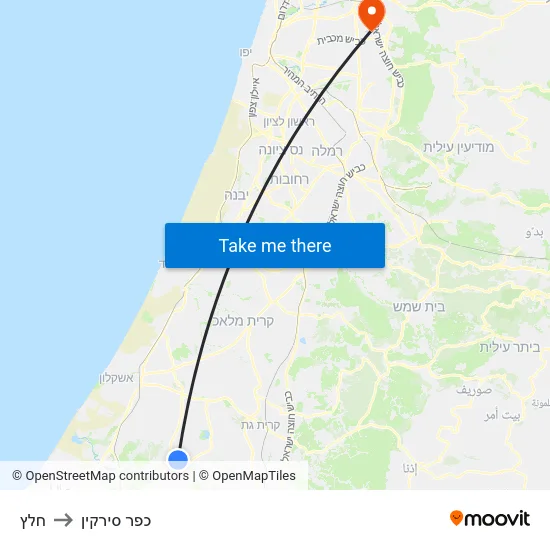 חלץ to כפר סירקין map