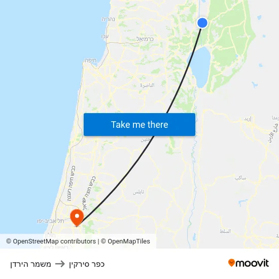 משמר הירדן to כפר סירקין map