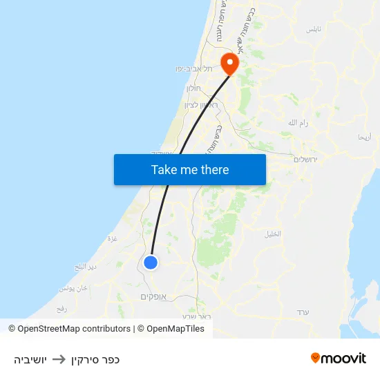 יושיביה to כפר סירקין map