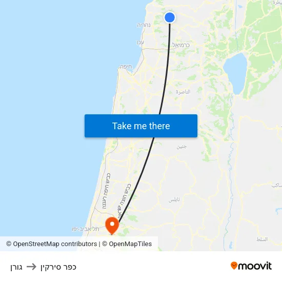 גורן to כפר סירקין map