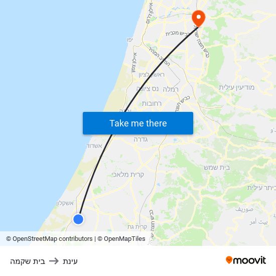 בית שקמה to עינת map