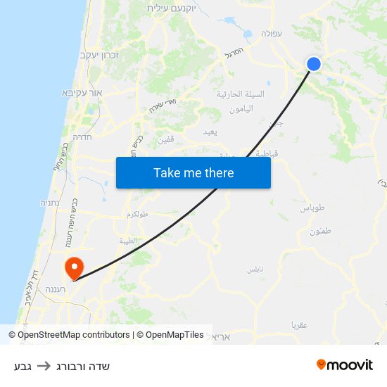 גבע to שדה ורבורג map