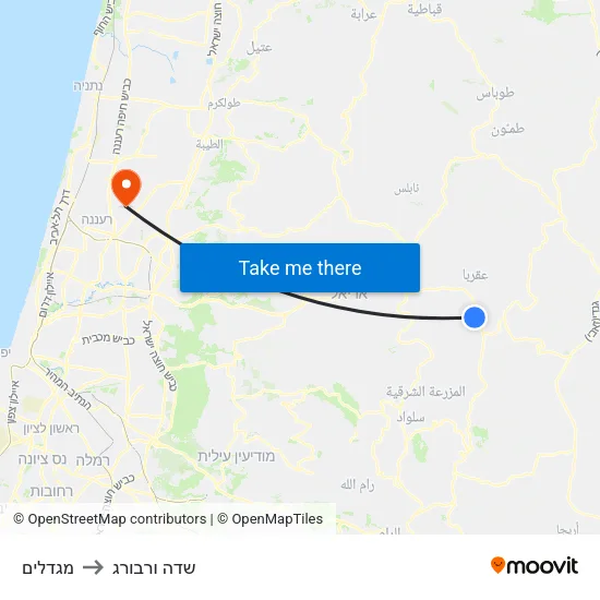 מגדלים to שדה ורבורג map
