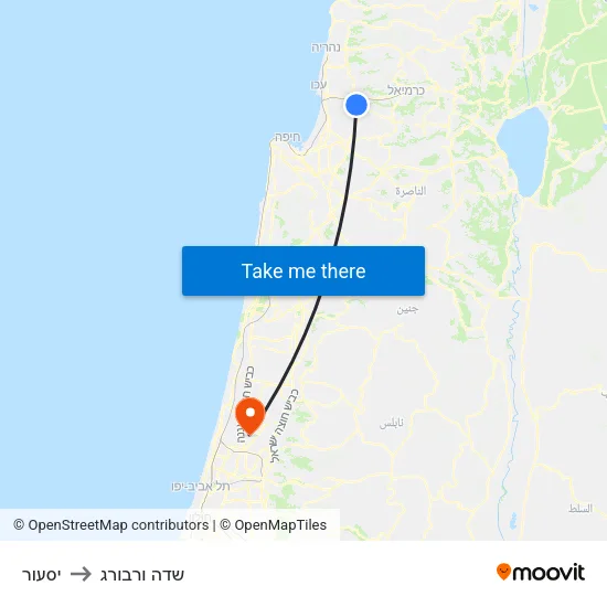 יסעור to שדה ורבורג map