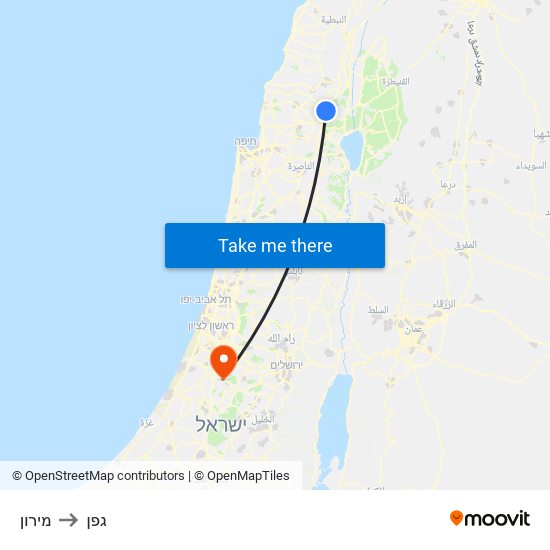 מירון to גפן map