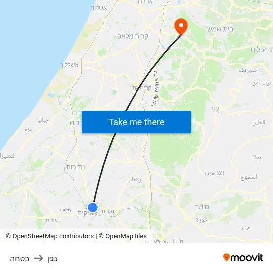 בטחה to גפן map