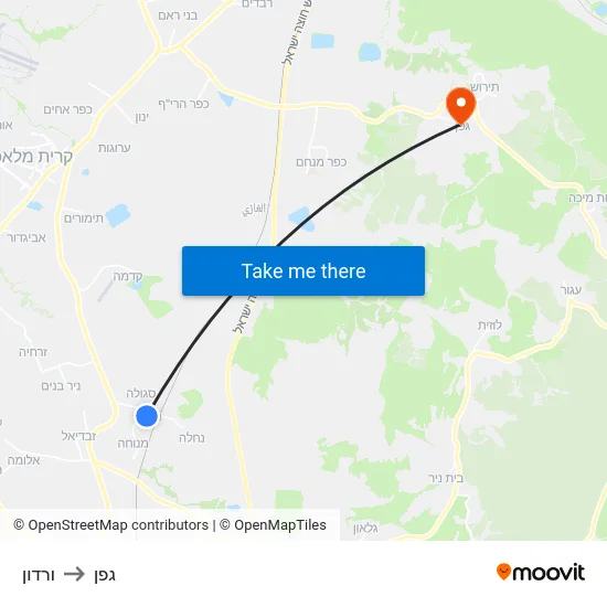 ורדון to גפן map