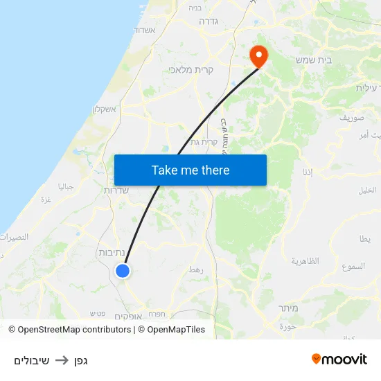 שיבולים to גפן map