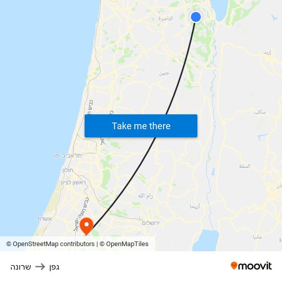 שרונה to גפן map